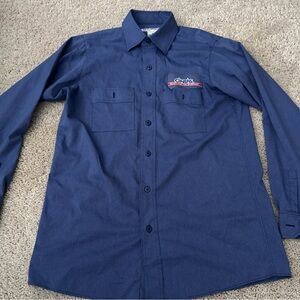 Cintas Men's Navy Casual Button Down Shirt